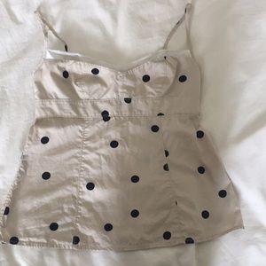J-Crew polka dot strapped top